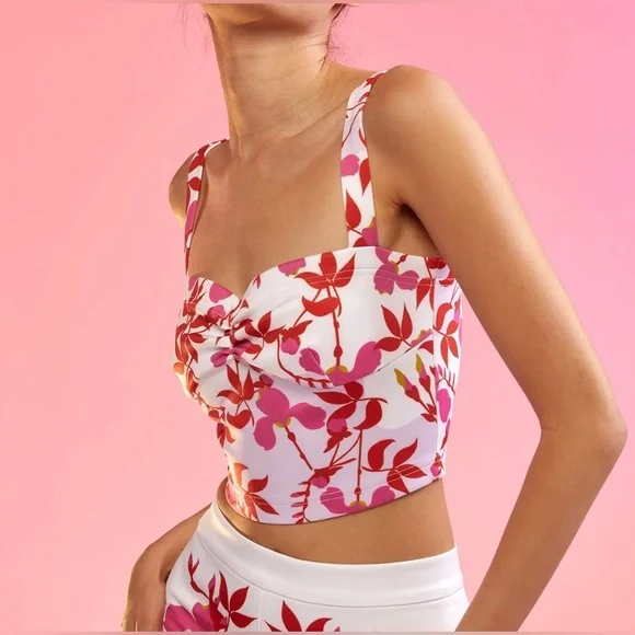 Cynthia Rowley Pink Devi Bonded Tank - Picture 4 of 6